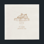 Serviette En Papier Rustic Barn Goldenrod Mariage<br><div class="desc">serviettes mariages avec illustration de grange rustique.</div>