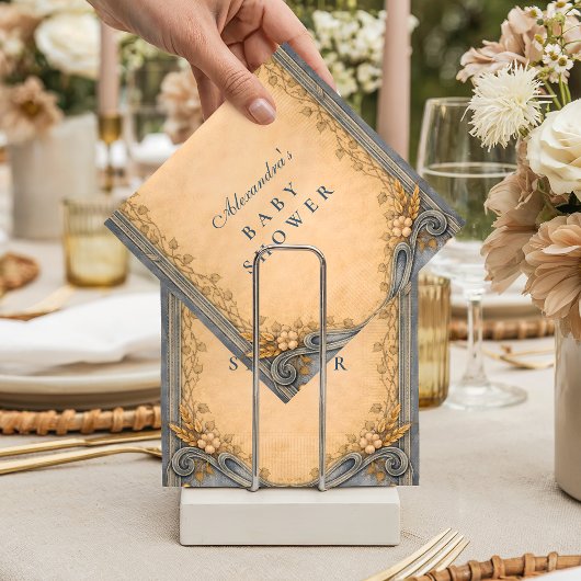 Serviette En Papier Rustic Blue Jeans Baby Shower