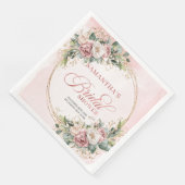 Serviette En Papier Rustic Bohemian Light Pink Flowers Bridal Shower (Coin)