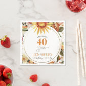 Serviette En Papier Rustic Boho Autumn Sunflower 40e fête d'anniversai (En situation)
