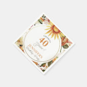 Serviette En Papier Rustic Boho Autumn Sunflower 40e fête d'anniversai (Coin)