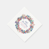 Serviette En Papier Rustic Boho Berry Coutume d'été 80e anniversaire (Coin)