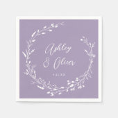 Serviette En Papier Rustic Boho Lavender Fleur sauvage Mariage botaniq (Devant)