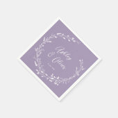Serviette En Papier Rustic Boho Lavender Fleur sauvage Mariage botaniq (Coin)