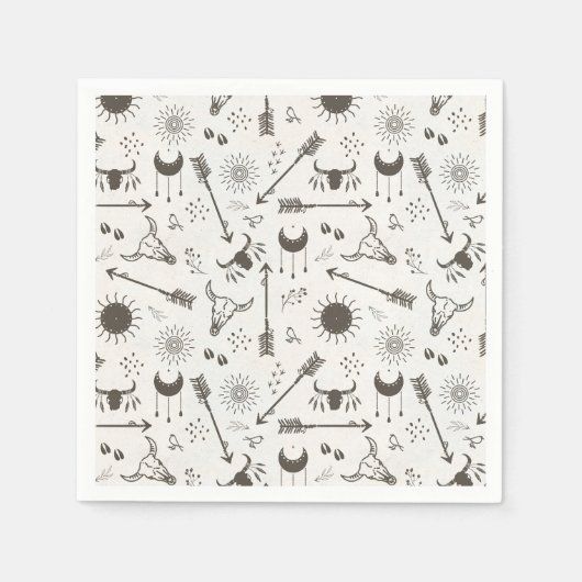 Serviette En Papier Rustic Boho Motif ID1109 (Devant)