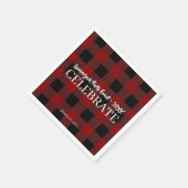 Serviette En Papier Rustic Buffalo Plaid Customisé Celebrate Event (Coin)