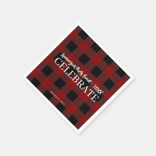 Serviette En Papier Rustic Buffalo Plaid Customisé Celebrate Event (Coin)