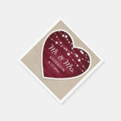 Serviette En Papier Rustic Burgundy M. et Mme la Mariage (Coin)
