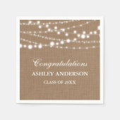 Serviette En Papier Rustic Burlap Lights Graduation Party (Devant)