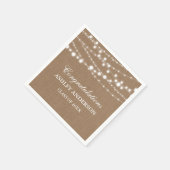 Serviette En Papier Rustic Burlap Lights Graduation Party (Coin)