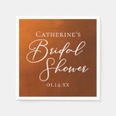 Serviette En Papier Rustic Burnt Orange Bridal Shower Personalized (Devant)