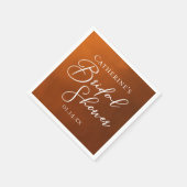 Serviette En Papier Rustic Burnt Orange Bridal Shower Personalized (Coin)