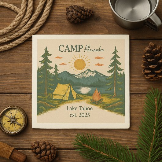 Serviette En Papier Rustic Camp Weekend Retraite Bachelorette