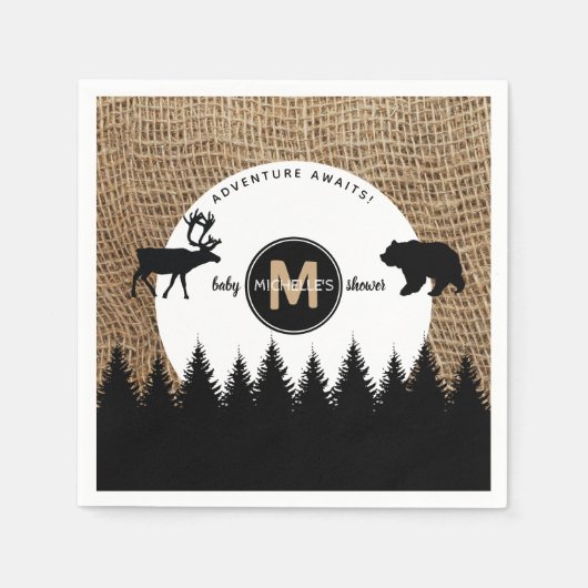 Serviette En Papier Rustic Camping Extérieur Aventure (Devant)