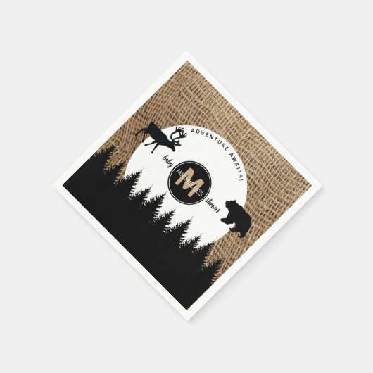 Serviette En Papier Rustic Camping Extérieur Aventure (Coin)