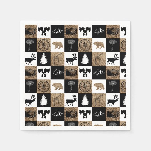 Serviette En Papier Rustic Camping Extérieur Aventure (Devant)