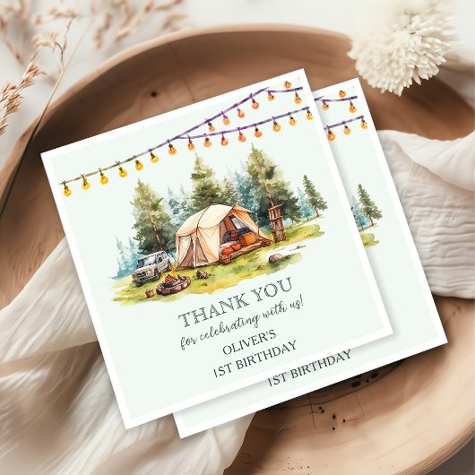 Serviette En Papier Rustic Camping fête d'anniversaire
