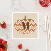 Serviette En Papier Rustic Chevrons Citrouille | Personnalisé (En situation)