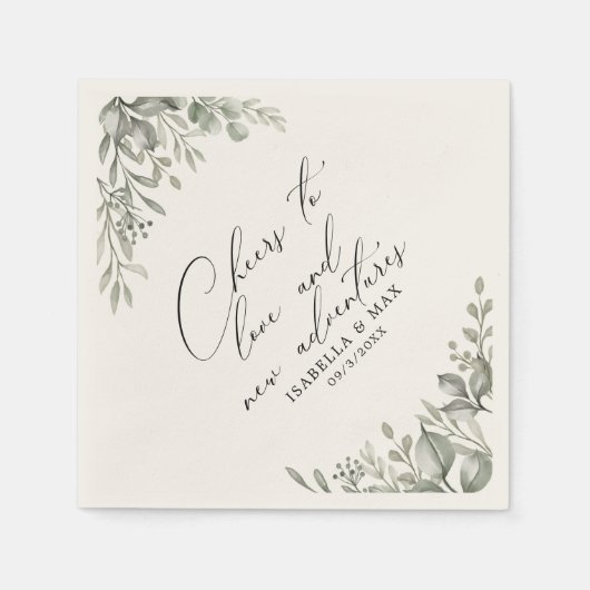 Serviette En Papier Rustic Chic Muted Green New Adventures Paper (Devant)