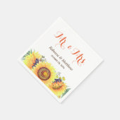 Serviette En Papier Rustic Chic Sunflowers M. et Mme la Mariage (Coin)