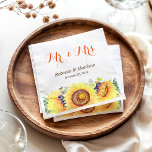 Serviette En Papier Rustic Chic Sunflowers M. et Mme la Mariage<br><div class="desc">Personnalisez ce "Rustic Chic Sunflowers Mr et Mme Mariage Paper Napkin" pour ajouter une touche spéciale. Ce design de haute qualité est facile à customiser pour être le vôtre ! (1) Pour plus de personnalisation, cliquez sur le lien "customiser plus loin" et utilisez notre outil de conception pour modifier ce...</div>
