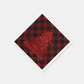 Serviette En Papier Rustic Christmas Tree Buffalo Plaid Modern Checker (Coin)