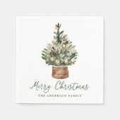 Serviette En Papier Rustic Christmas Tree Ornaments Neutral Holiday (Devant)