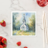 Serviette En Papier Rustic Church Path in Wildflower Meadow (En situation)