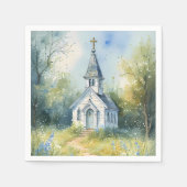 Serviette En Papier Rustic Church Path in Wildflower Meadow (Devant)