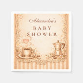 Serviette En Papier Rustic Coffee Baby Shower (Devant)