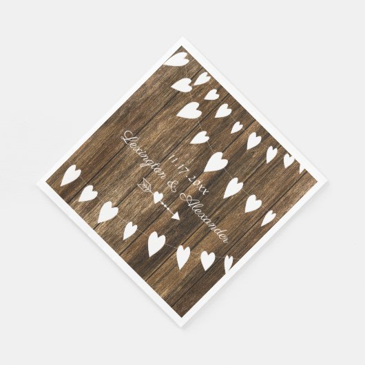 Serviette En Papier Rustic Country Grange Mariage ou Fête des mariées  (Coin)