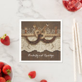 Serviette En Papier Rustic Country Horseshoe Mariage dentelle (En situation)