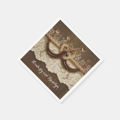 Serviette En Papier Rustic Country Horseshoe Mariage dentelle (Coin)
