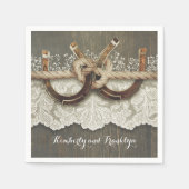 Serviette En Papier Rustic Country Horseshoe Mariage dentelle (Devant)