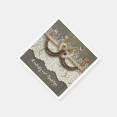 Serviette En Papier Rustic Country Horseshoe Mariage dentelle (Coin)