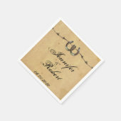 Serviette En Papier Rustic Country Horseshoes Mariage Barbed Napkin (Coin)