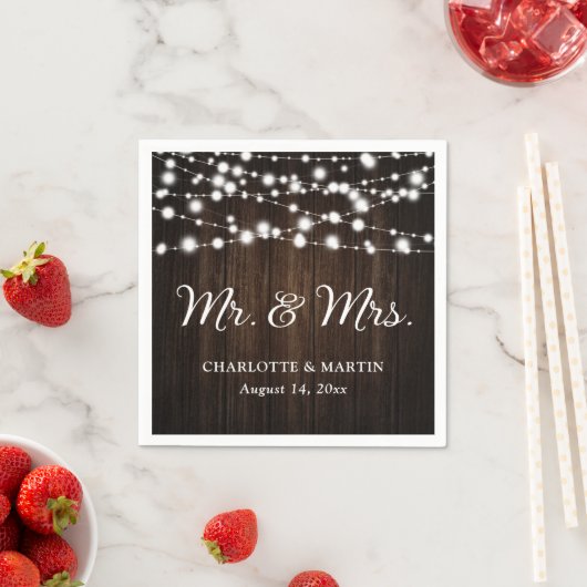 Serviette En Papier Rustic Country M. et Mme Mariage Napkins (En situation)
