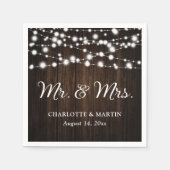 Serviette En Papier Rustic Country M. et Mme Mariage Napkins (Devant)
