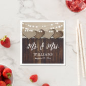 Serviette En Papier Rustic Country M. et Mme Mariage Napkins (En situation)