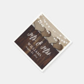 Serviette En Papier Rustic Country M. et Mme Mariage Napkins (Coin)