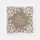 Serviette En Papier Rustic Country Pique-nique Réception Bébé's Breath (Devant)