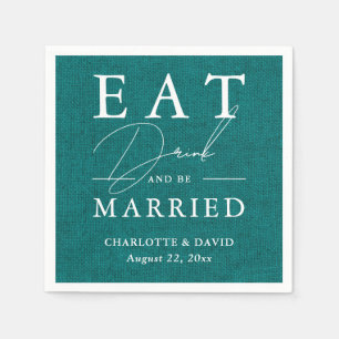 Serviette En Papier Rustic Country Turquoise manger boire et être mari