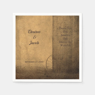 Serviette En Papier Rustic Country Wood Grange Vintage Western Mariage