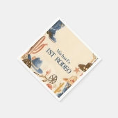 Serviette En Papier Rustic Cowboy Boots 1st Birthday (Coin)