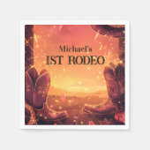 Serviette En Papier Rustic Cowboy Rodeo 1st Birthday (Devant)