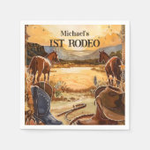 Serviette En Papier Rustic Cowboy Rodeo 1st Birthday Theme (Devant)