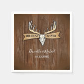 Serviette En Papier Rustic Deer Antlers Crâne Mariage La chasse est te (Devant)