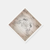Serviette En Papier Rustic Deer & Branches Réception de mariage de nai (Coin)