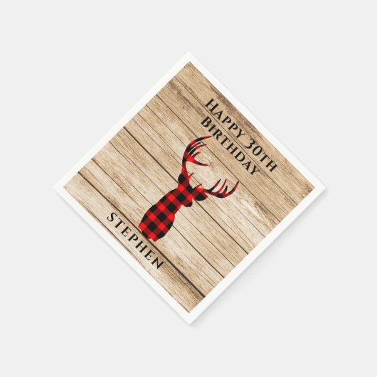 Serviette En Papier Rustic Deer Hunter Thème 30e fête d'anniversaire (Coin)