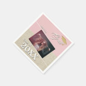 Serviette En Papier Rustic Dusty Pink Graduate Photo Party (Coin)